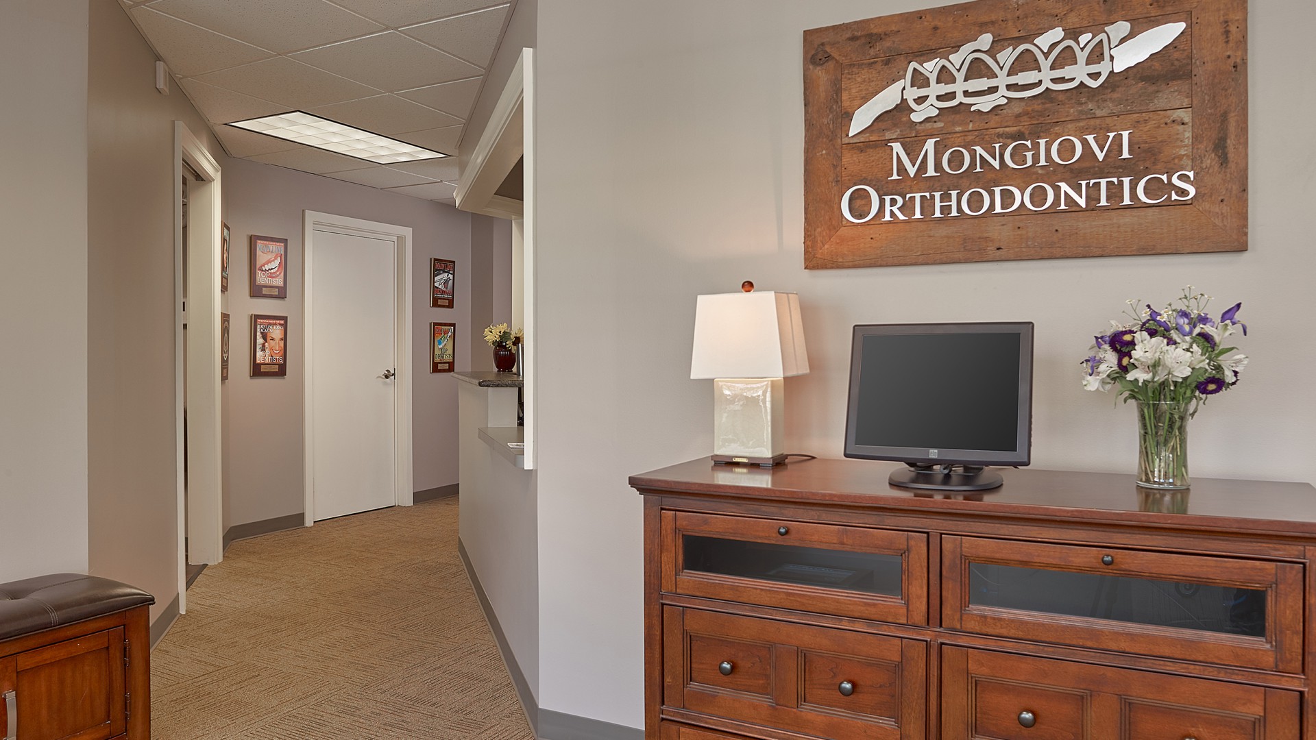 Picture of the front hallway leading to the clinical area, Mongiovi Orthodontics, West Chester PA Orthodontist, Wilmington DE Orthodontist, Kennett Square Orthodontist, Chadds Ford Orthodontist